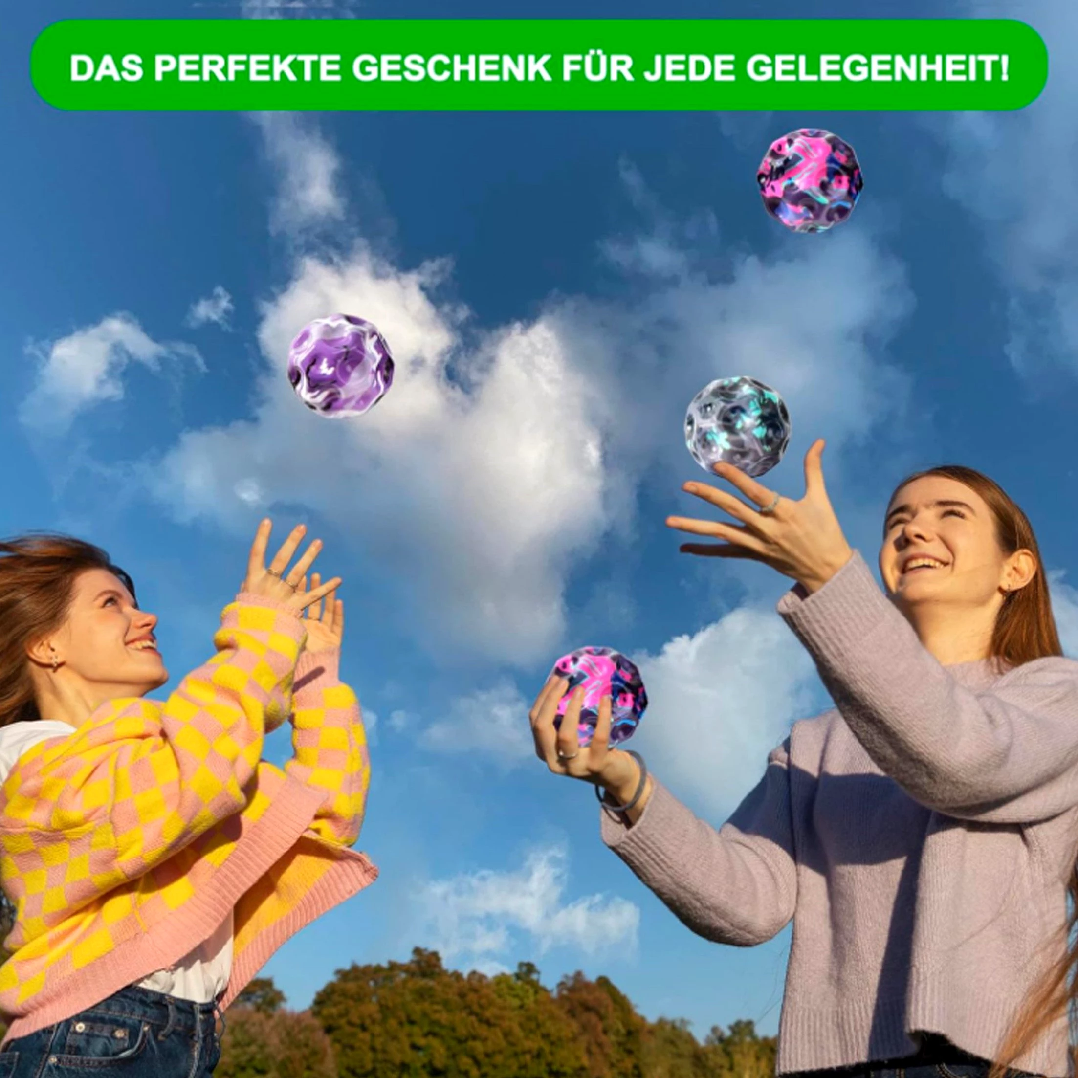 Tadow Hüpfball Mini-Hüpfbälle,Space-bälle,Sporttrainingsbälle,Hüpfbälle, (3-tlg)