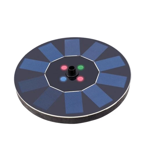 GORANDO Gartenbrunnen LED Solar Teichpumpe bunt leuchtend schwimmend Fontäne Springbrunnen