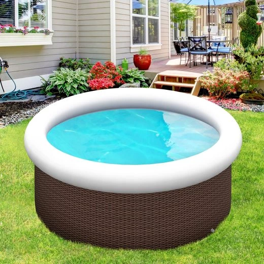 Outsunny Quick-Up Pool Aufblasbarer Pool , BxLxH: 300x300x76 cm