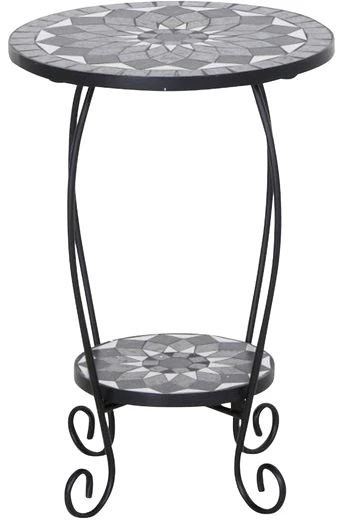 Siena Garden Blumentisch Como, Stahl, Ø 41 cm, Stahlgestell in matt schwarz