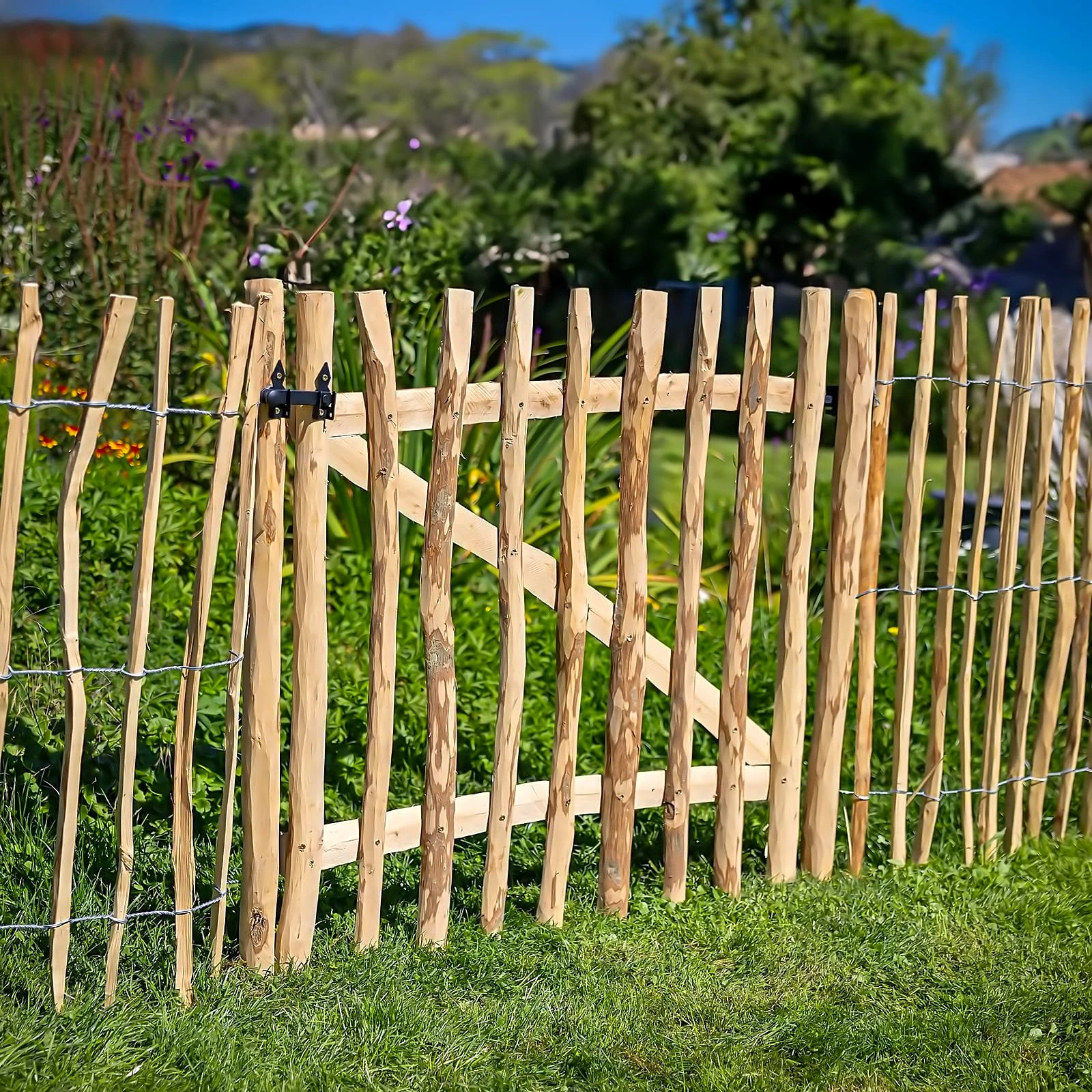 BooGardi Gartentor Gartentor Haselnuss - Höhe: 120 cm - Lattenabstand: 3-5 cm - Breite: