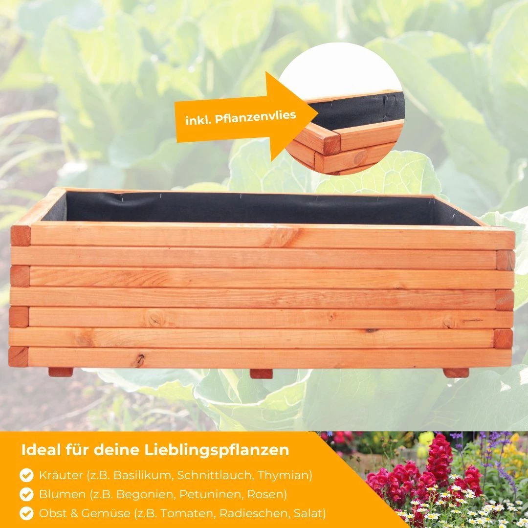 Mega-Holz Pflanzkübel Mega Holz Pflanzkübel Kiefer Farbon Pinie 40 x 40 cm Blumenkasten