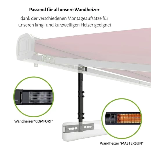 empasa Kassettenmarkise geeignet für Wandheizer „COMFORT“ & „MASTERSUN“ Höhenverstellbare
