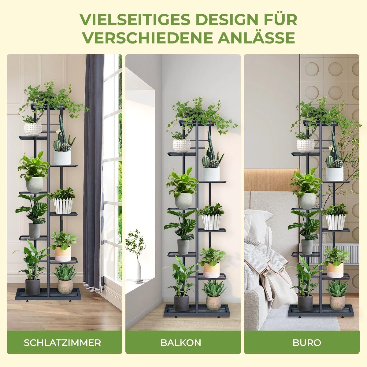 MULISOFT Pflanzentreppe , Home Balkon Dekoration Indoor Outdoor Blumenständer