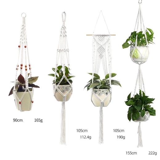 SOTOR Dekohänger 4er Set Makramee Blumenampel, Blumentopf Pflanzen Halter Aufhänger