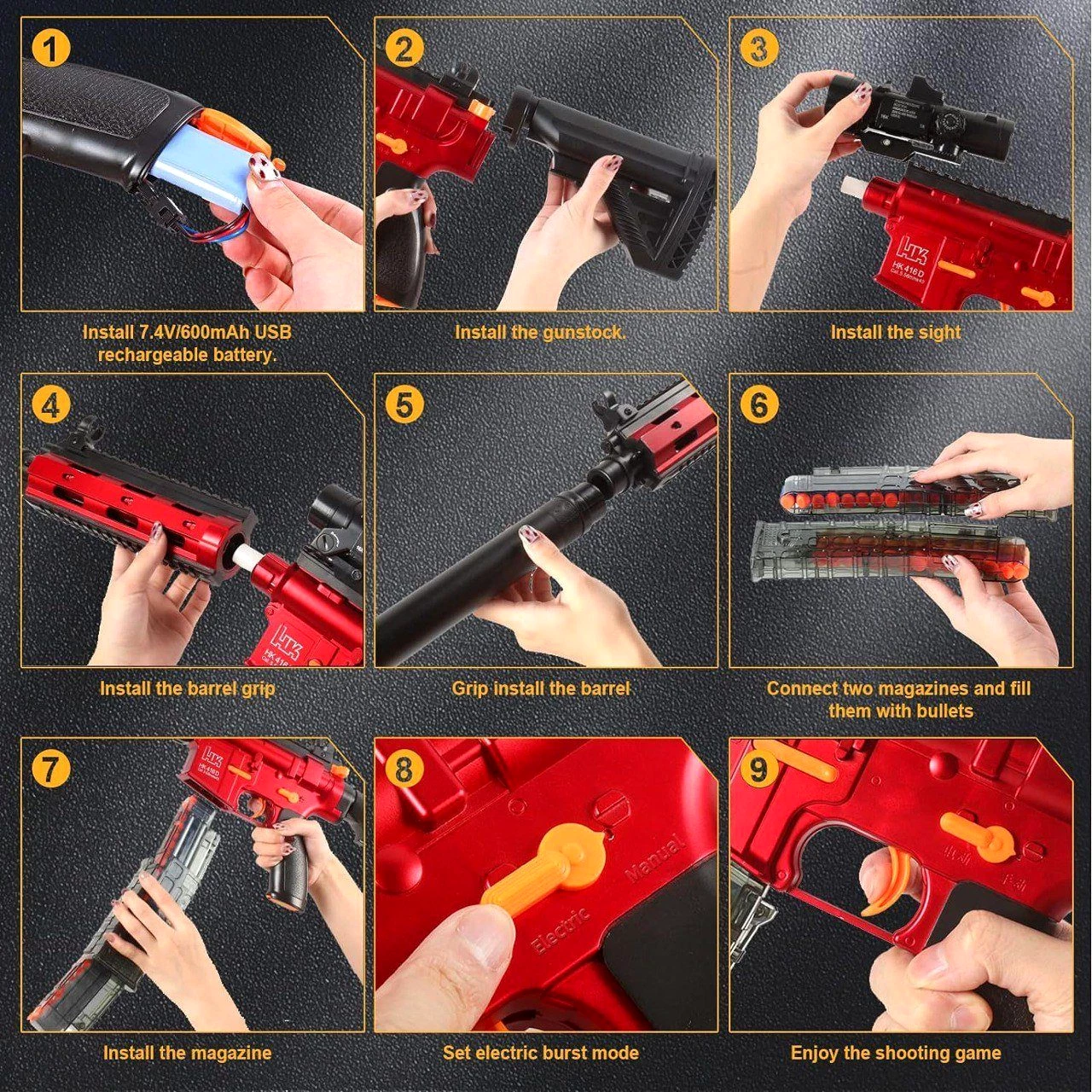 Diyarts Blaster , Selbstmontage, wiederaufladbar, Dart-Fenster & Tolle Geschenkoption
