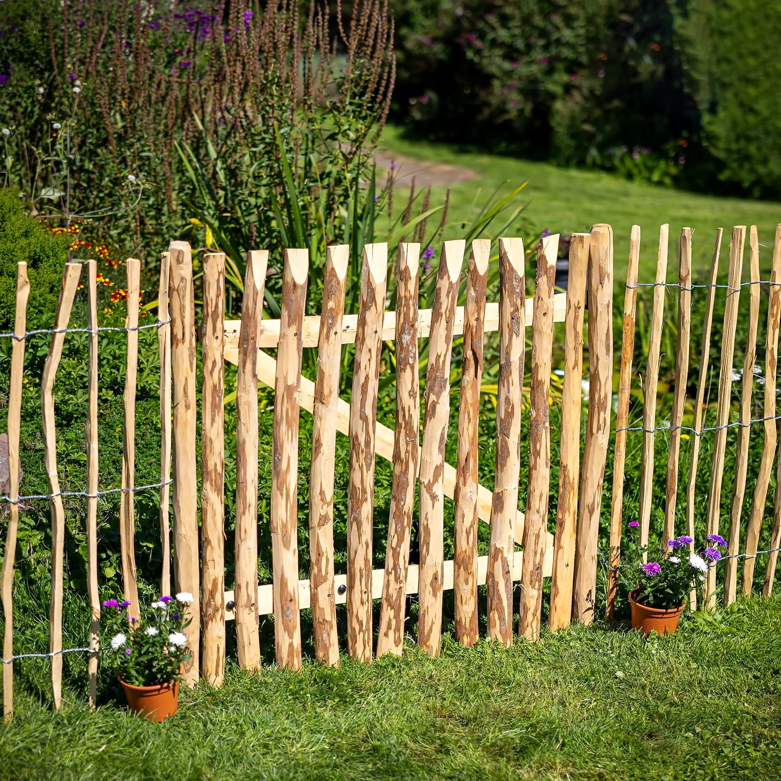 BooGardi Gartentor Gartentor Haselnuss - Höhe: 120 cm - Lattenabstand: 3-5 cm - Breite: