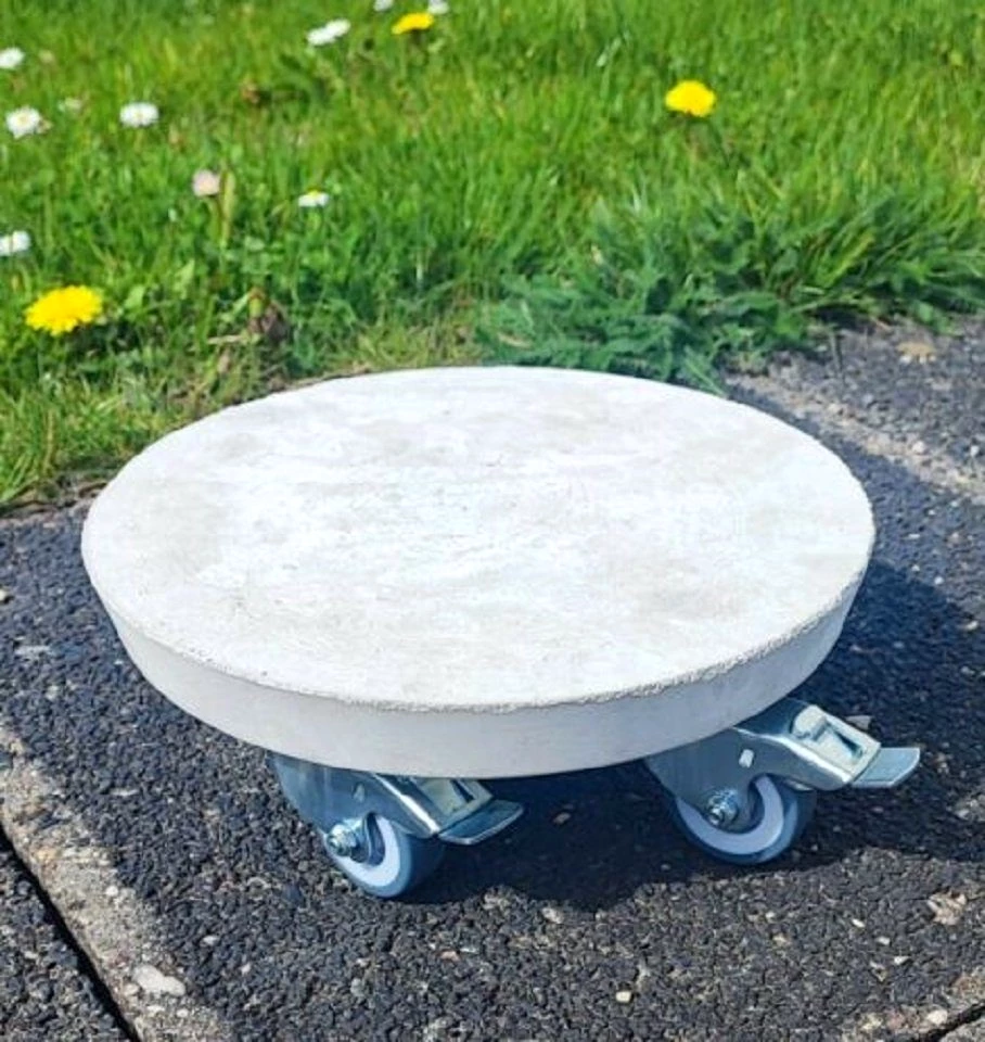 Schlögel Pflanzenroller Pflanzenroller BeFancy Rund -200kg Untersetzer Indoor/Outdoor Beton