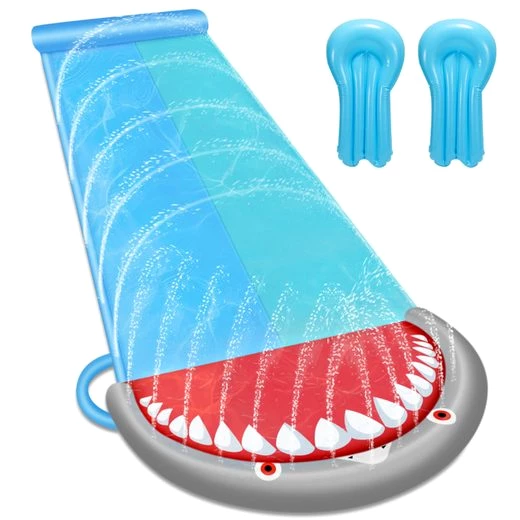 Randaco Wasserrutsche Double Slide mit Sprinkler Wasserrutschbahn 550 x 145cm 2 Person
