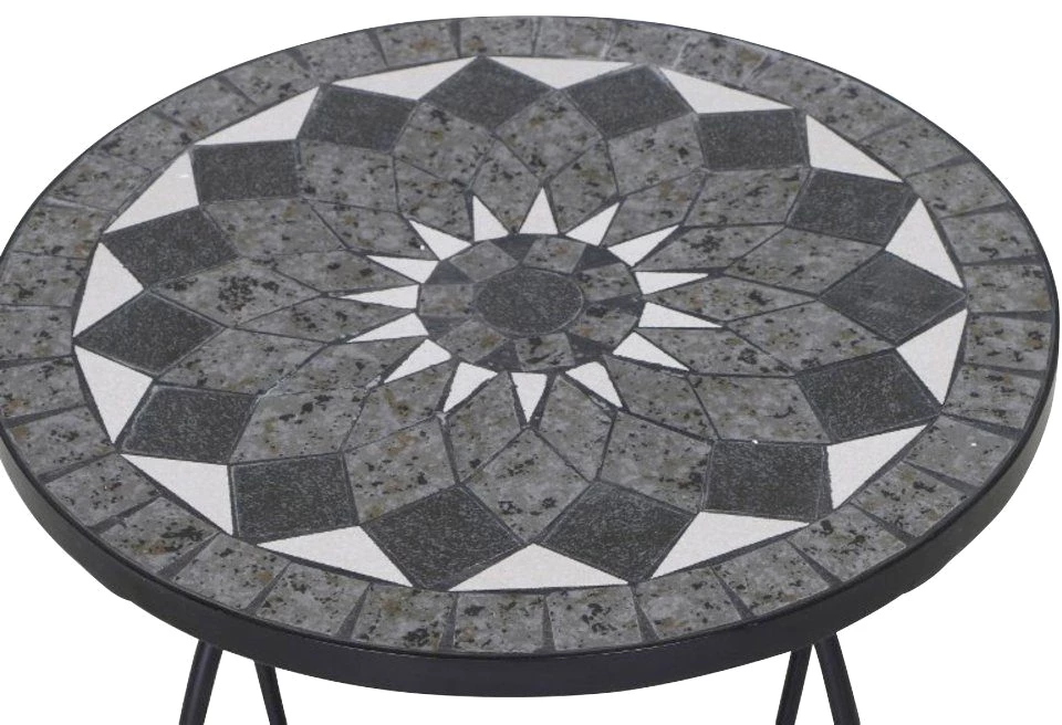 Siena Garden Blumentisch Como, Stahl, Ø 41 cm, Stahlgestell in matt schwarz
