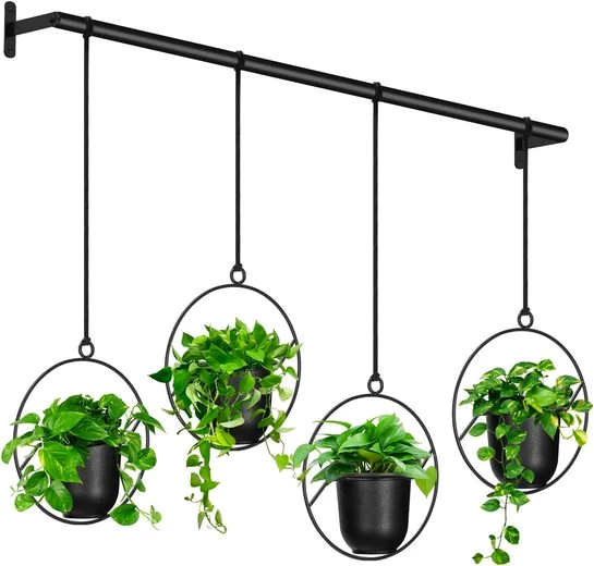 Coonoor Blumenampel Hängende Blumentopf-Sets, runde Hängekörbe mit Blumentöpfen
