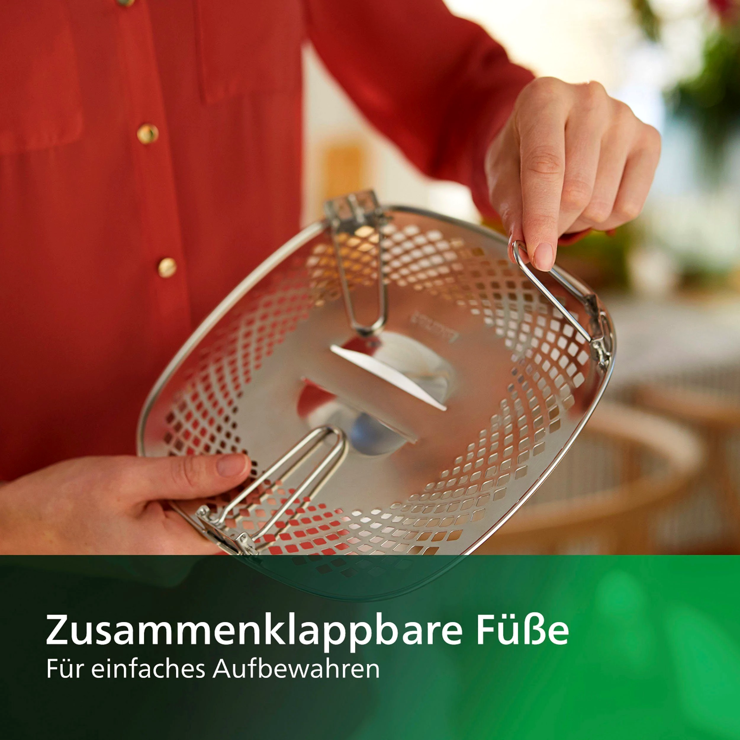 Philips Grillpfanneneinsatz HD9954/01 Snack Profi-Kit, Edelstahl, Silikon