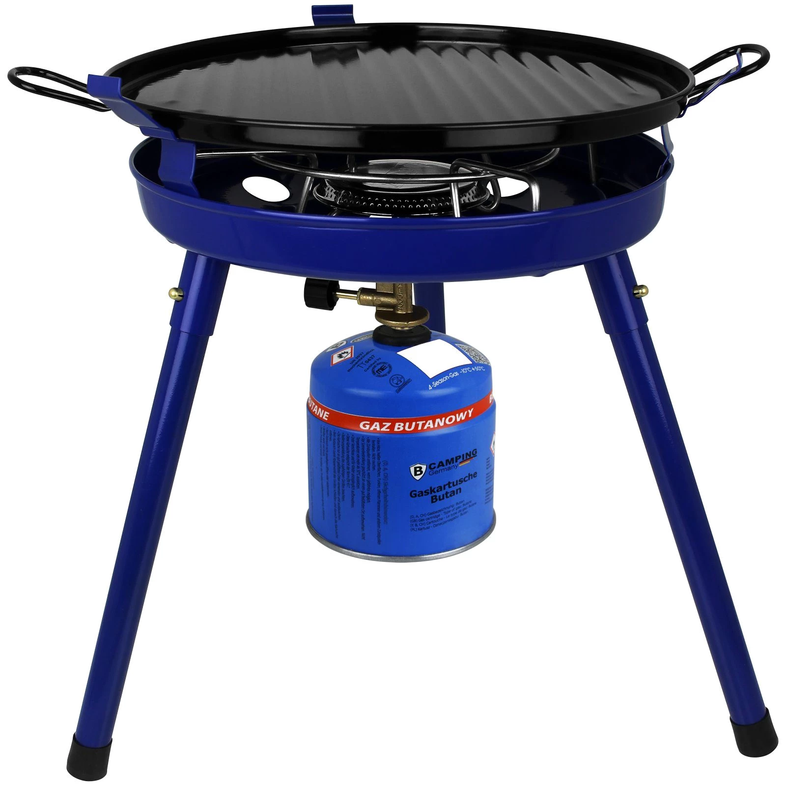Bahama Warenvertriebs GmbH Camping-Gasgrill 3in1 inkl. 1 Gaskartusche mit Schraubventil 500g