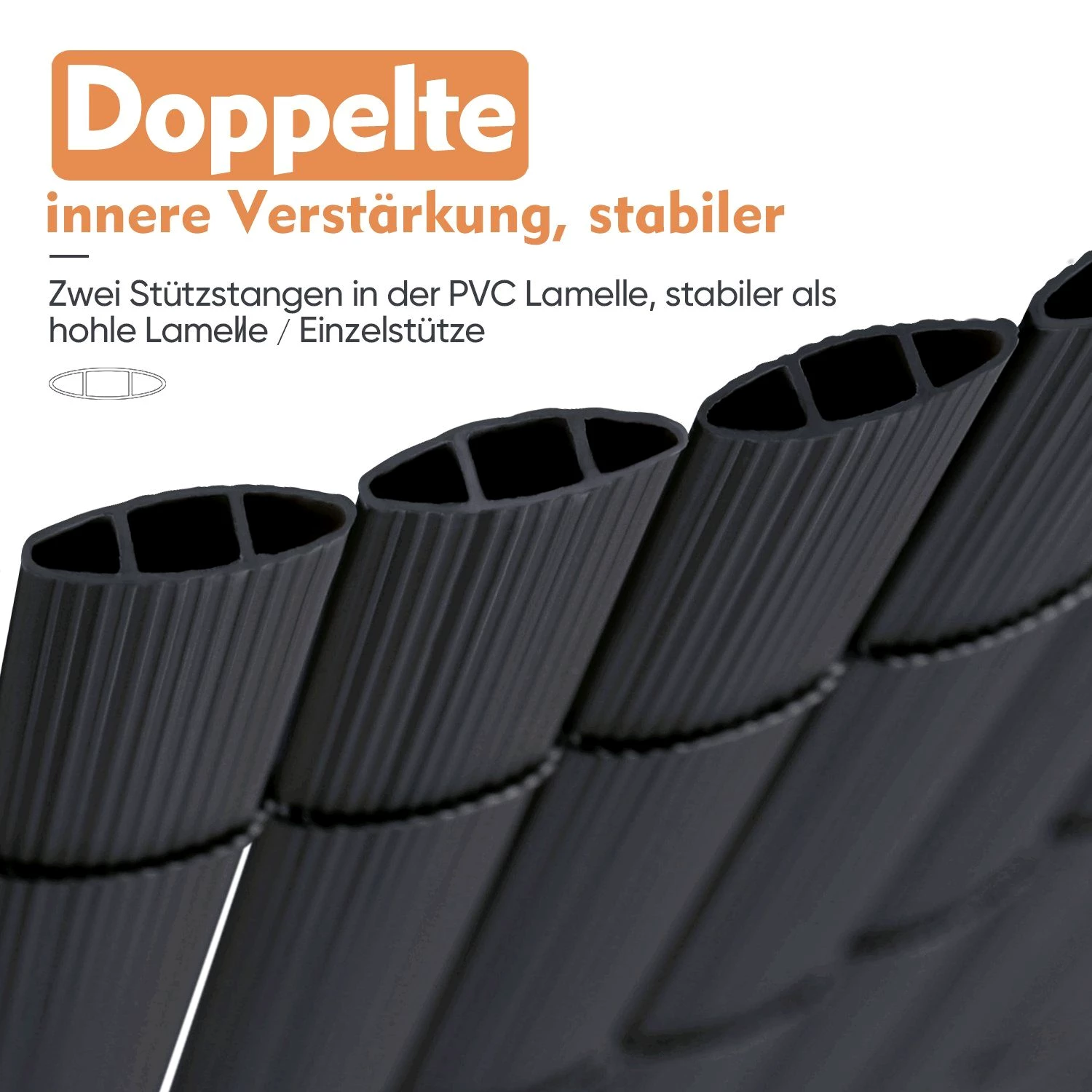 Sekey Balkonsichtschutz PVC Sichtschutzmatte mit verstärkter Konstruktion Sichtschutzzaun Grau