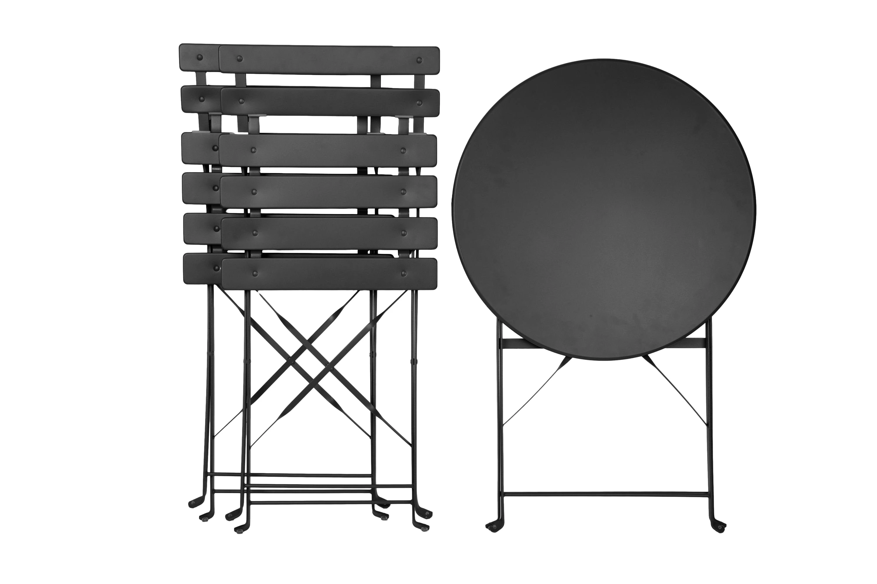 Albatros International Balkonset Albatros Bistroset 3-teilig Schwarz – Bistrotisch mit 2 Stühlen