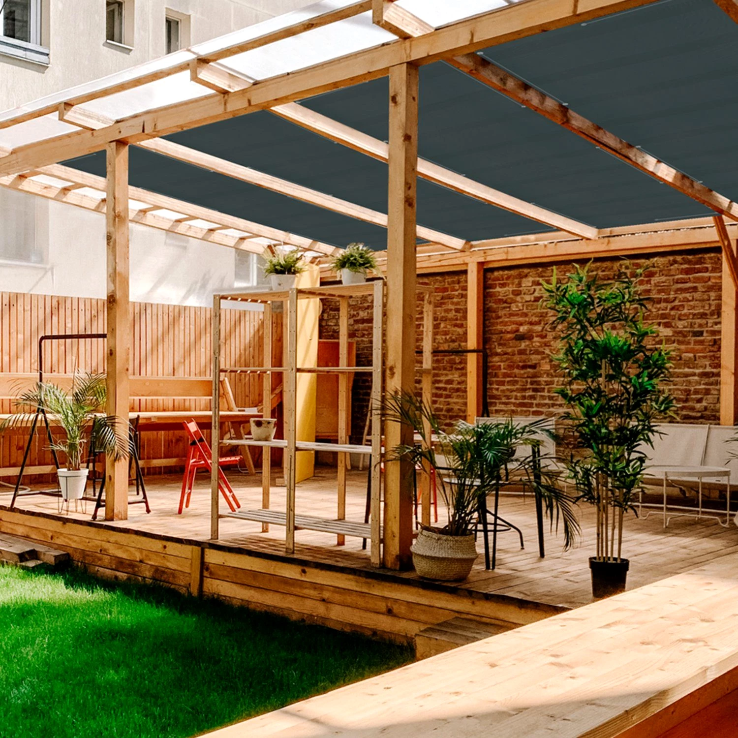 Sekey Balkonsichtschutz Sichtschutz Balkon ohne Bohren Balkonverkleidungen aus Oxford-Gewebe mit