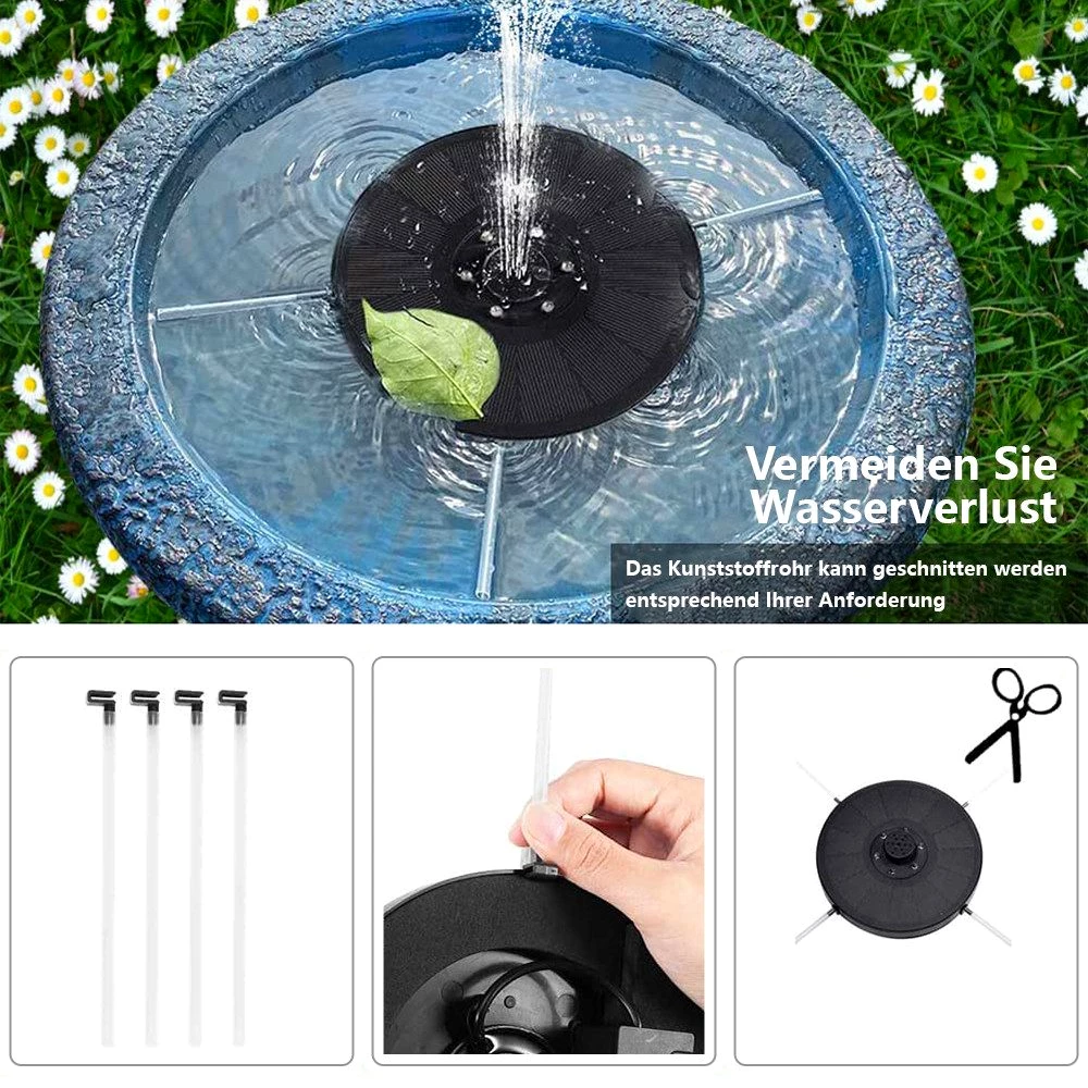 iceagle Gartenbrunnen Solar Springbrunnen mit LED, Solar Teichpumpe Eingebaute 900 mAh