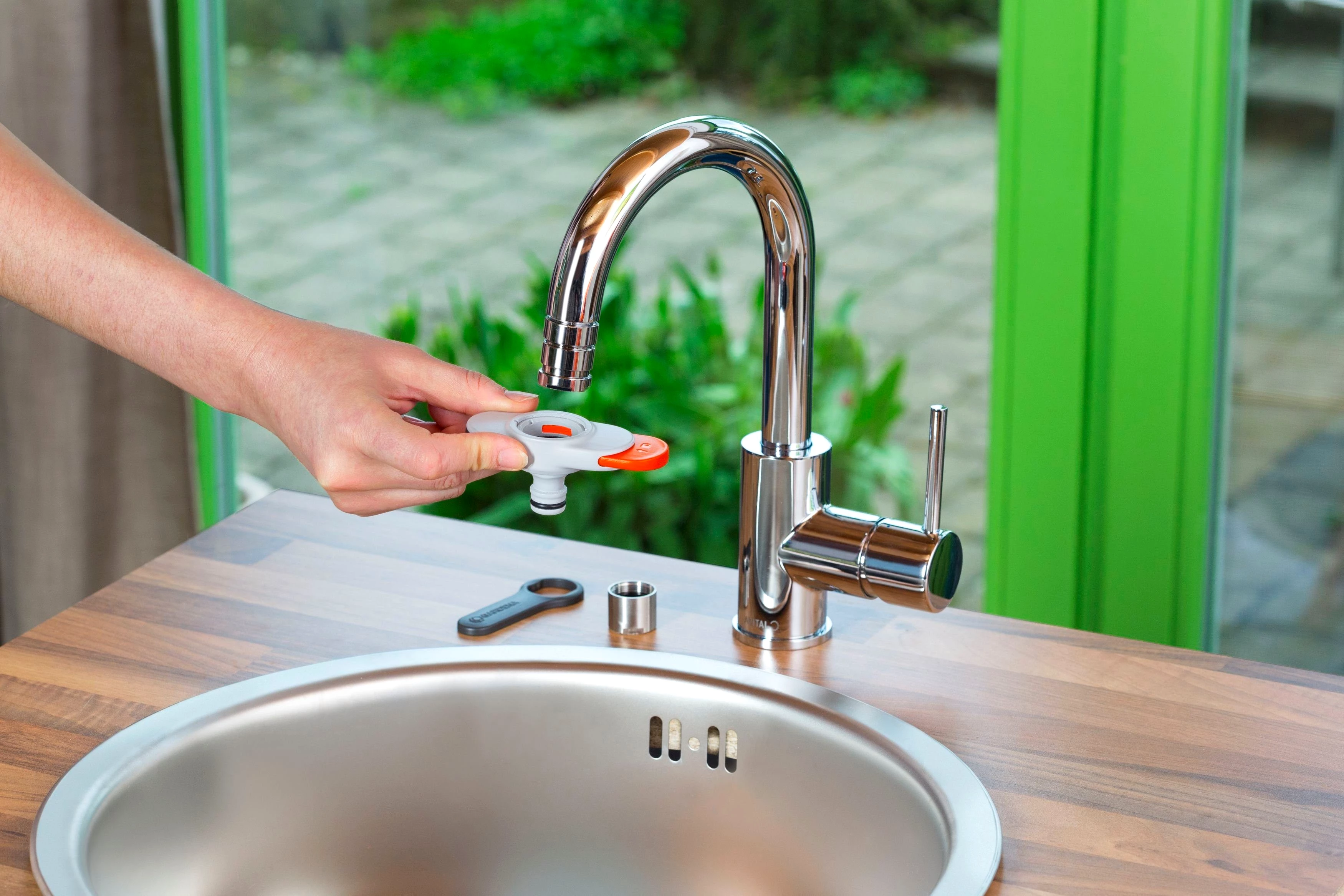 GARDENA Anschlussstück Hahnverbinder für Indoor-Wasserhähne