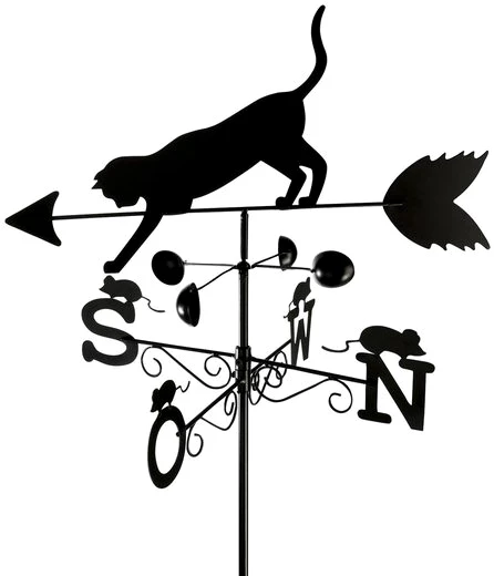 WENKO Wetterfahne Katze, BxLxH: 50x40x170 cm