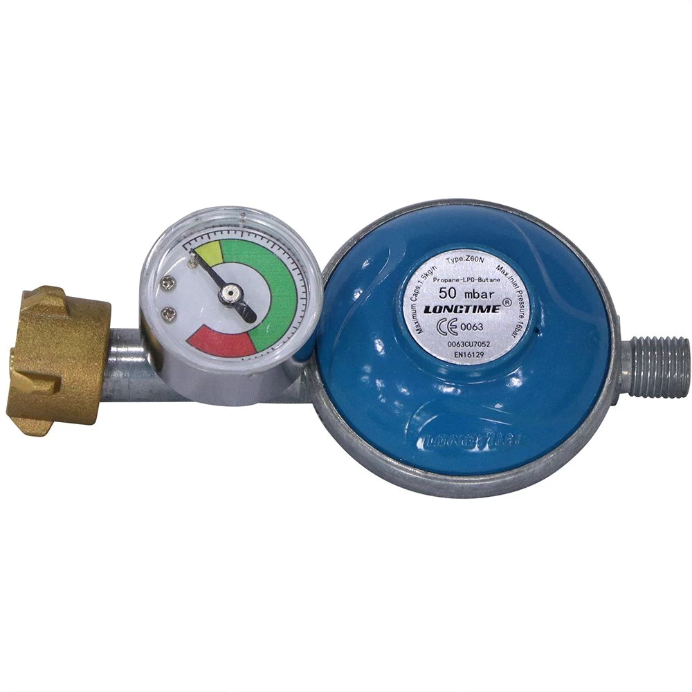 Melko Gasgrill Gas Schlauch Manometer Druckminderer Gasregler Propan Butan Gusseisen, Stück