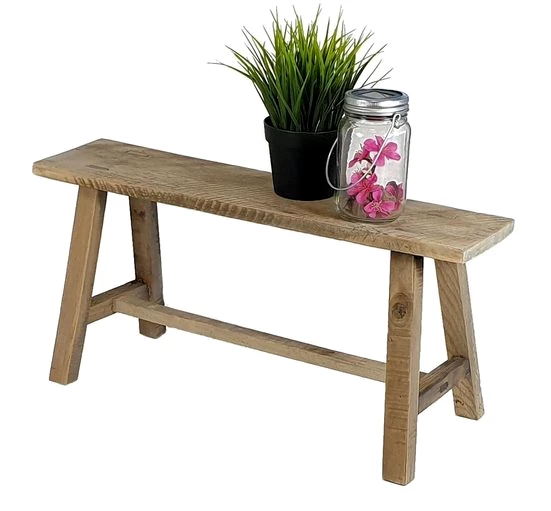 Spetebo Blumenbank Deko Bank aus altem Holz - 58 cm x 27 cm , Blumenbank für den Garten