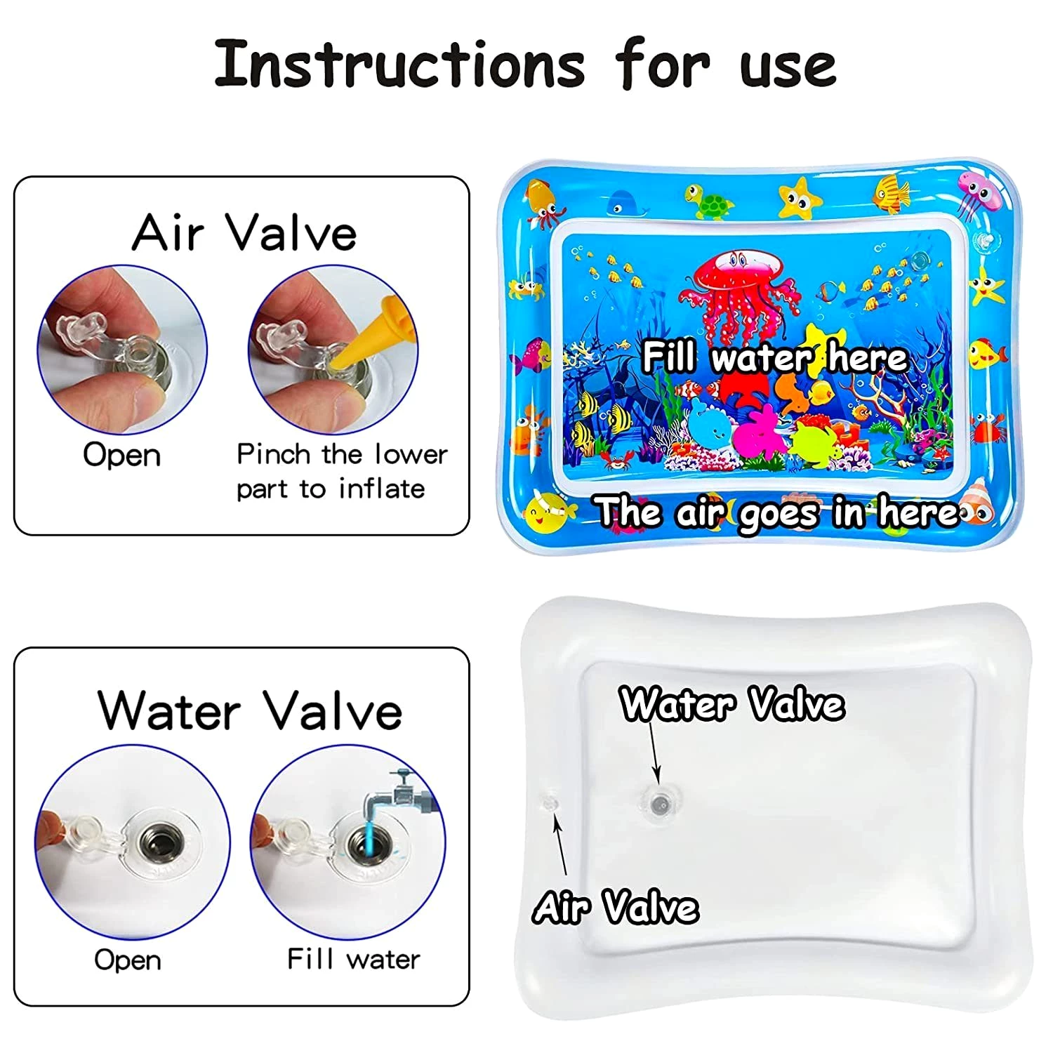 SOTOR Planschbecken Aufblasbare Baby-Wassermatte Spielplatz-Wassermatte