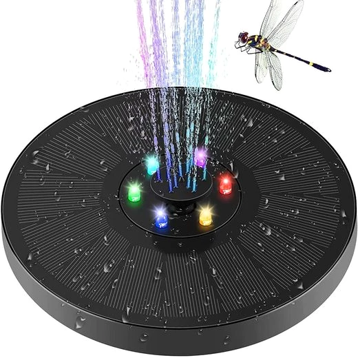 iceagle Gartenbrunnen Solar Springbrunnen mit LED, Solar Teichpumpe Eingebaute 900 mAh