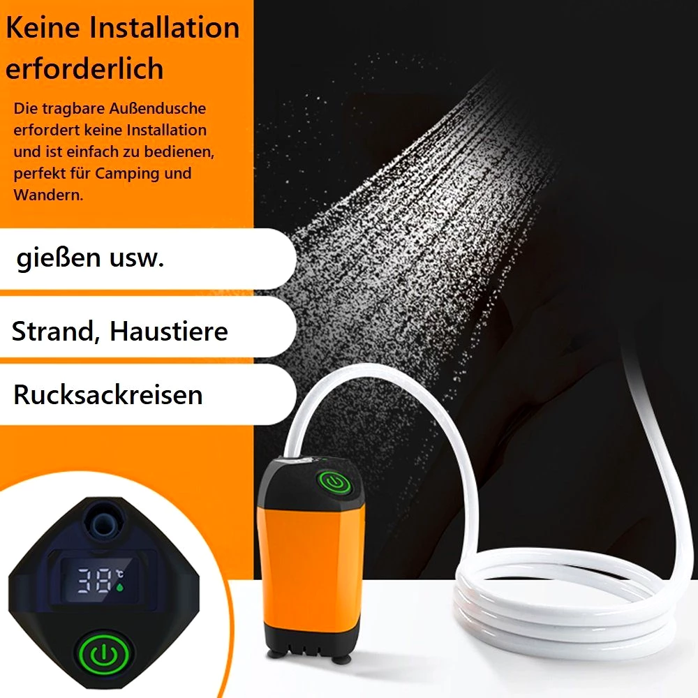 Tidyard Gartendusche Tragbare Außendusche,Campingdusche,installationsfrei,IPX7 wasserdicht