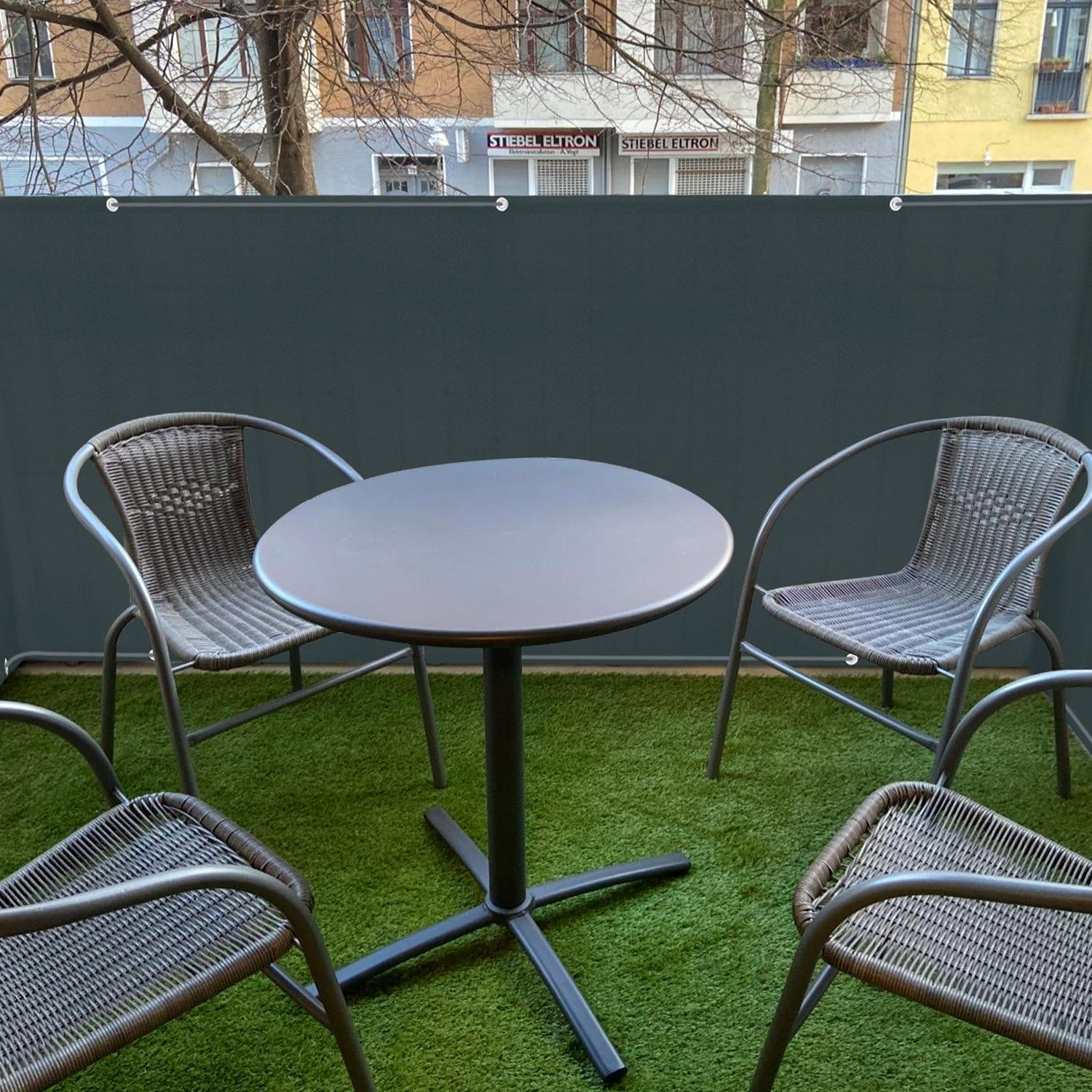 Sekey Balkonsichtschutz Sichtschutz Balkon ohne Bohren Balkonverkleidungen aus Oxford-Gewebe mit