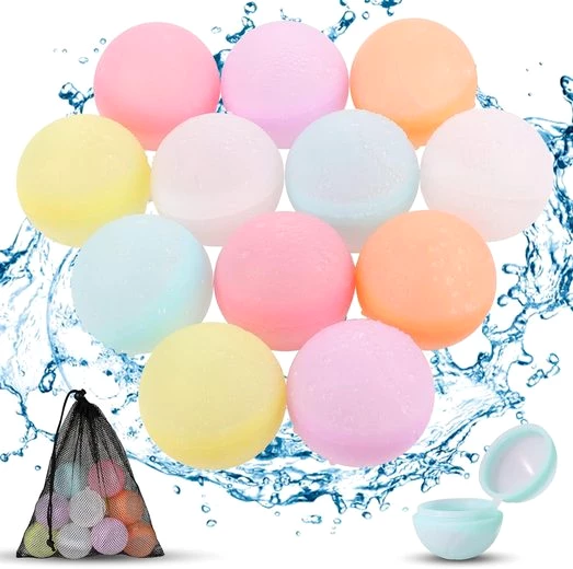 LENBEST Wasserbombe Wiederverwendbare Wasserballons, Schnell Befüllbare Weiche Wasserbomben