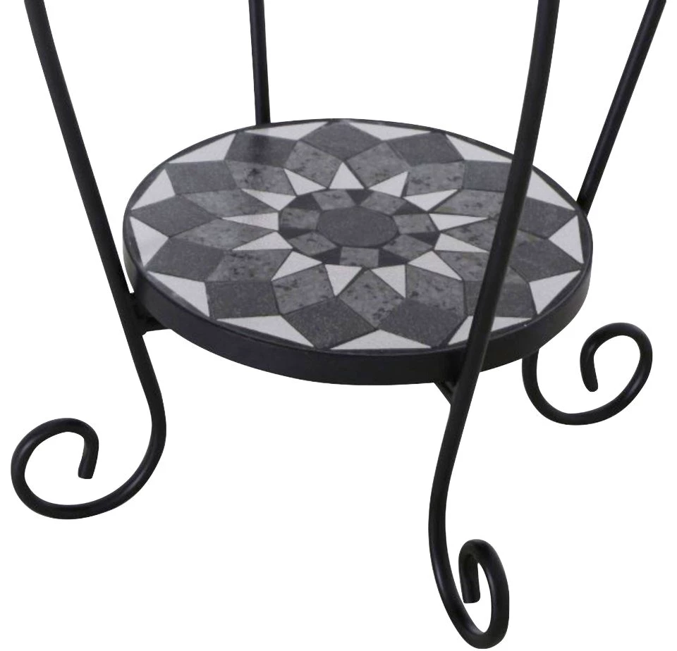 Siena Garden Blumentisch Como, Stahl, Ø 41 cm, Stahlgestell in matt schwarz