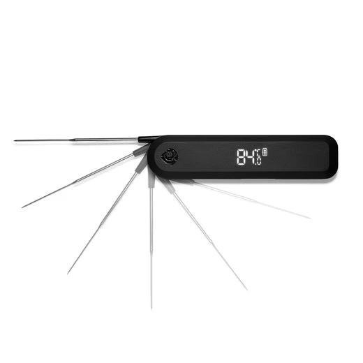 BURNHARD Grillthermometer Einstich-Thermometer, klappbar, inkl. Lederschutzhülle