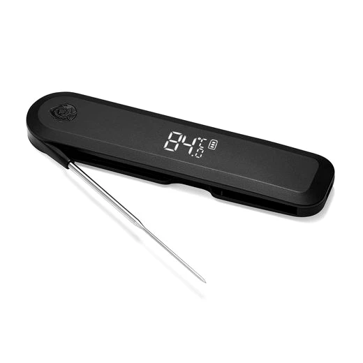 BURNHARD Grillthermometer Einstich-Thermometer, klappbar, inkl. Lederschutzhülle