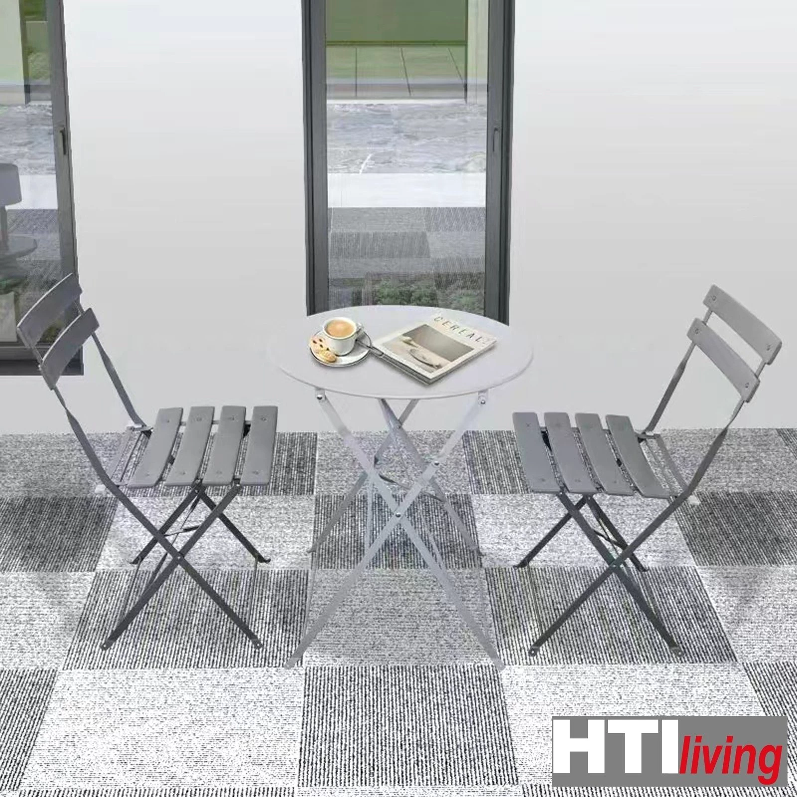 HTI-Living Balkonset Balkonmöbel Cavo, , Klapptisch Klappstühle 2 Personen Bistroset