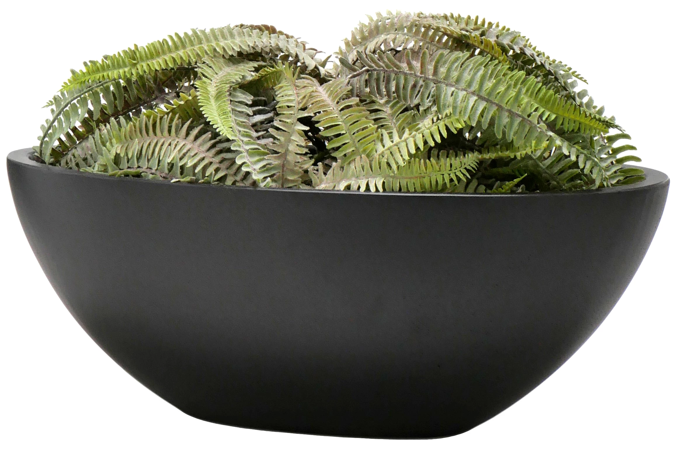 Flingora Jardiniere Dalia, Fiberglas - Indoor & Outdoor - Samtschwarz - 55 x 28 x 21 cm