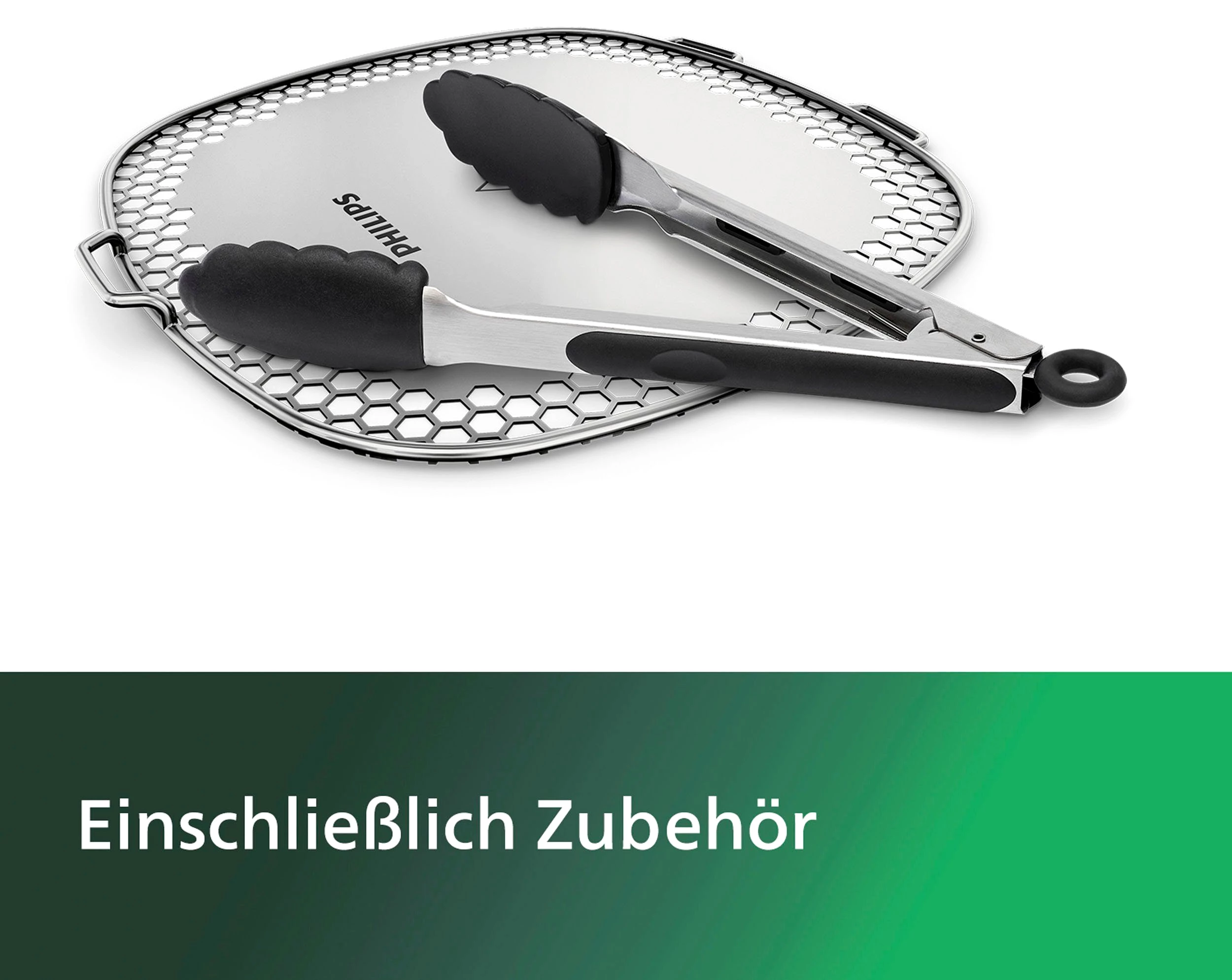 Philips Grillpfanneneinsatz HD9954/01 Snack Profi-Kit, Edelstahl, Silikon