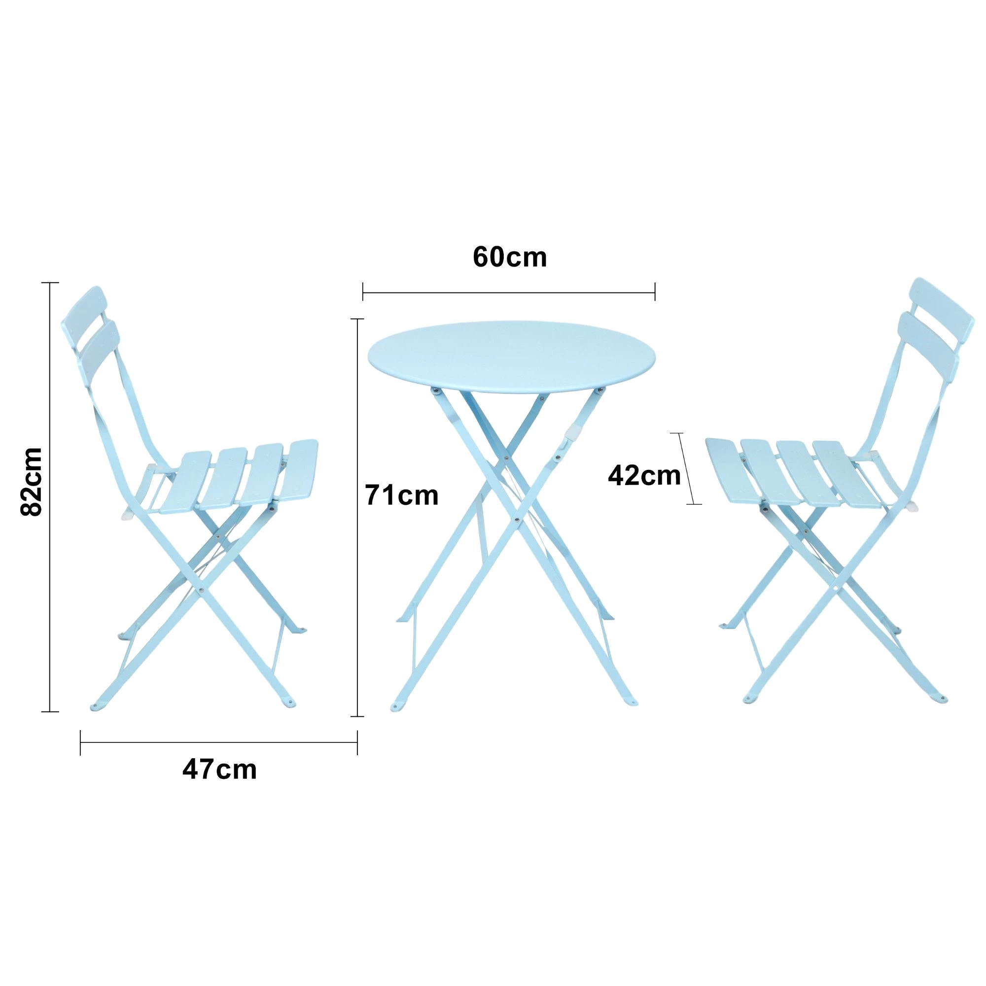 Albatros International Balkonset Albatros Bistroset 3-teilig Schwarz – Bistrotisch mit 2 Stühlen