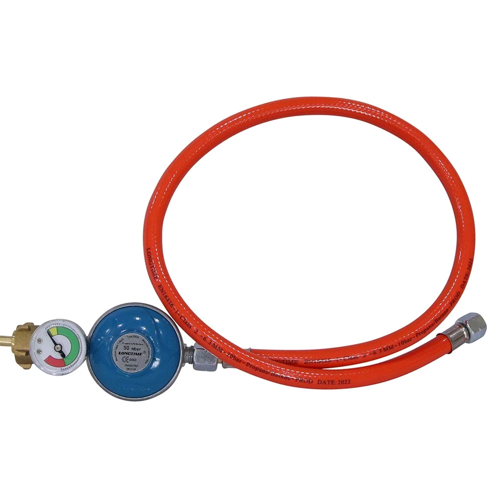 Melko Gasgrill Gas Schlauch Manometer Druckminderer Gasregler Propan Butan Gusseisen, Stück