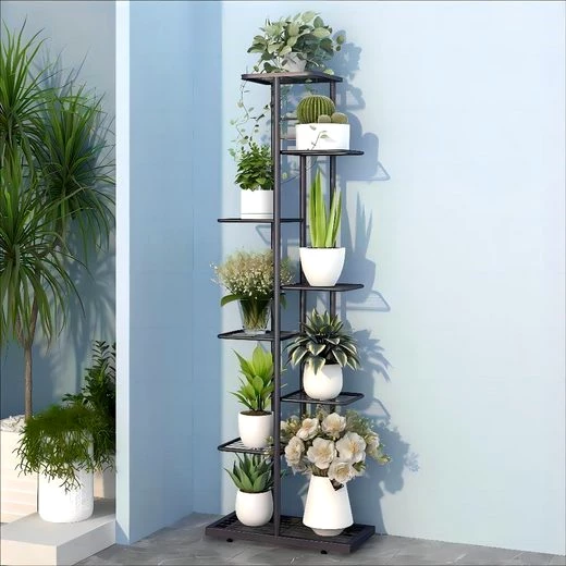 MULISOFT Pflanzentreppe , Home Balkon Dekoration Indoor Outdoor Blumenständer