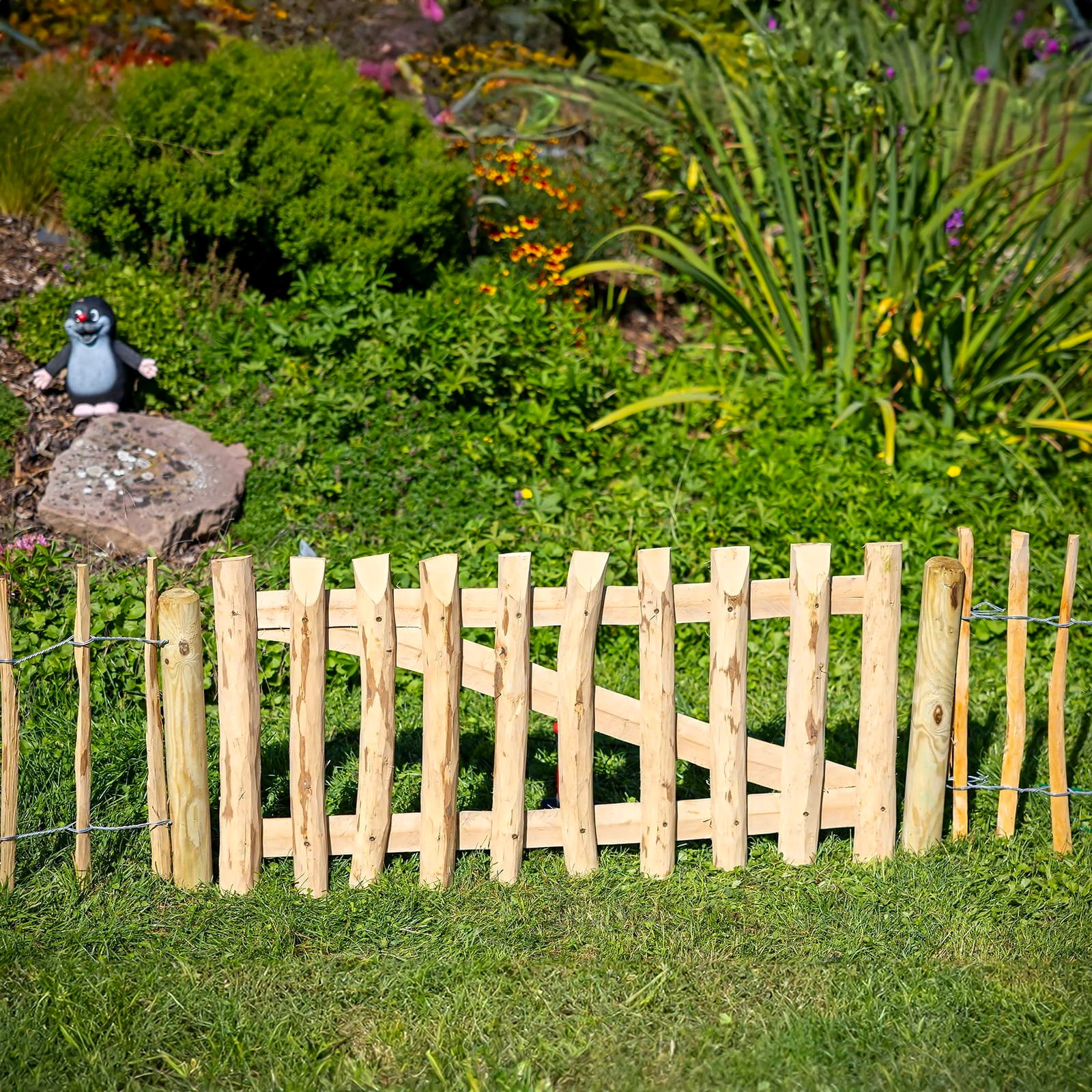 BooGardi Gartentor Gartentor Haselnuss - Höhe: 120 cm - Lattenabstand: 3-5 cm - Breite:
