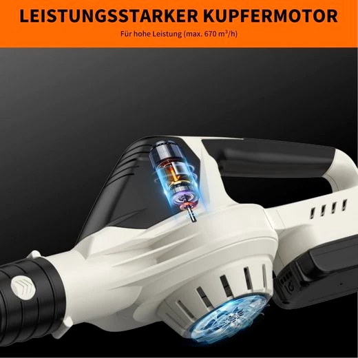 JOEAIS Akku-Laubbläser Laubbläser Laubsauger mit Akku und Ladegerät Bläser 21v 500w, , zum Blasen