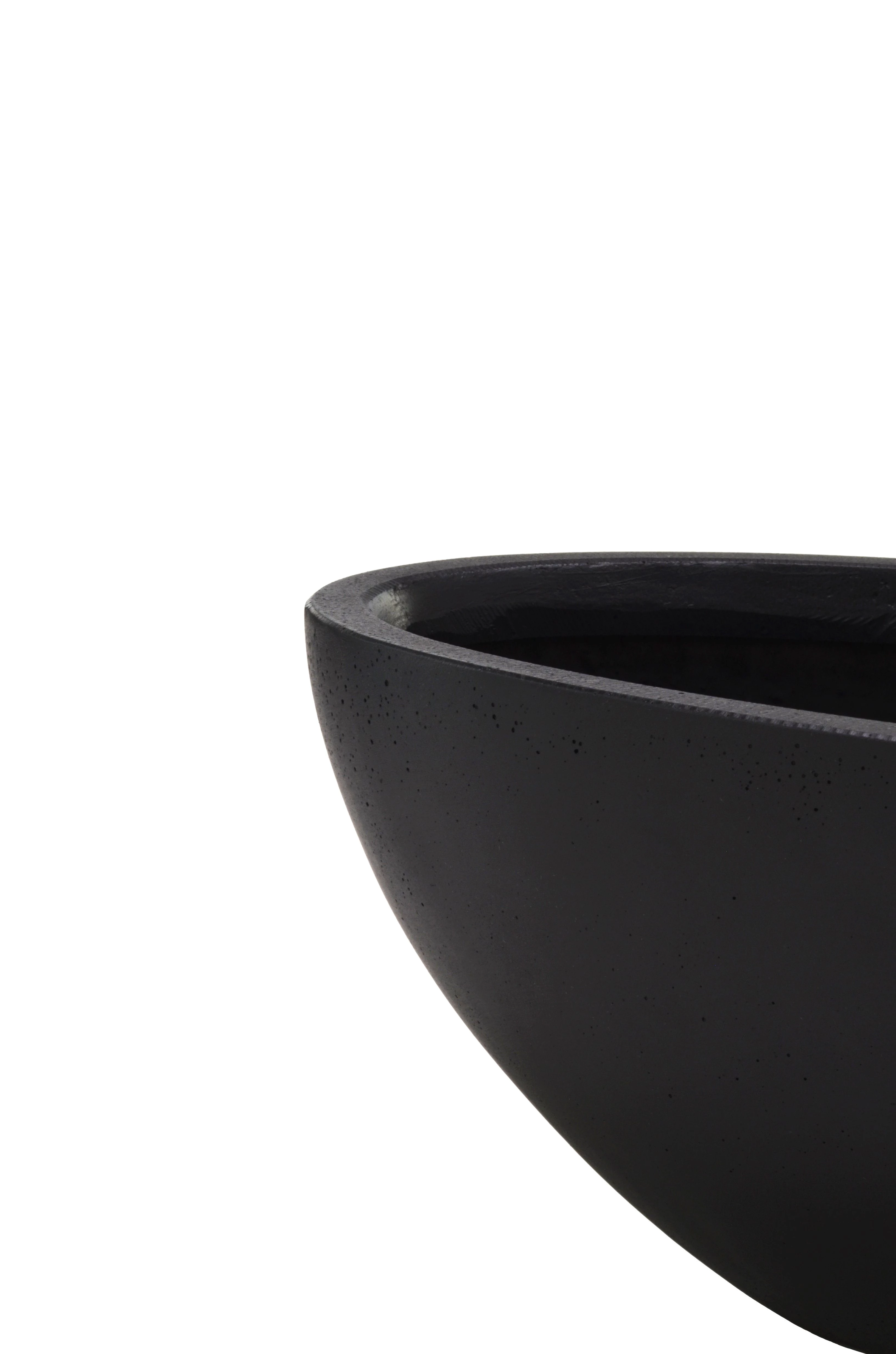 Flingora Jardiniere Dalia, Fiberglas - Indoor & Outdoor - Samtschwarz - 55 x 28 x 21 cm
