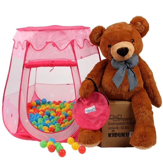 KIDUKU Bällebad Spielzelt + 100 Bälle + Tasche Spielhaus