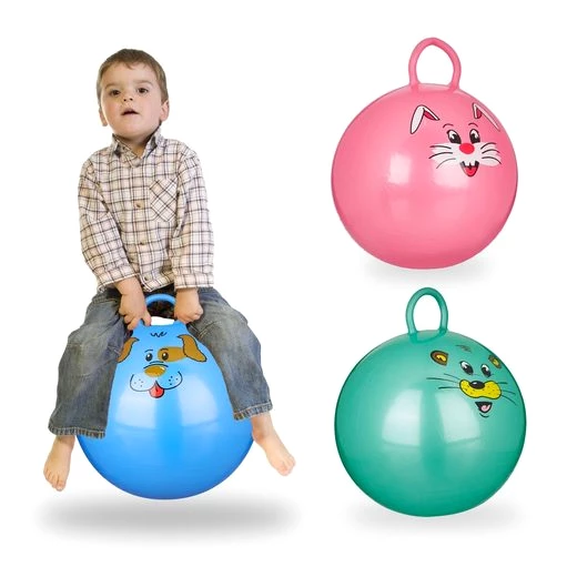 relaxdays Hüpfball 3er Set Hüpfball Kinder