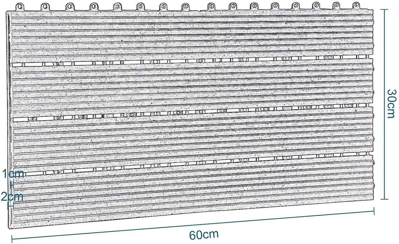 EUGAD WPC-Fliesen, 12 St., Klickfliesen in Holzoptik 30×60 cm für 2m²