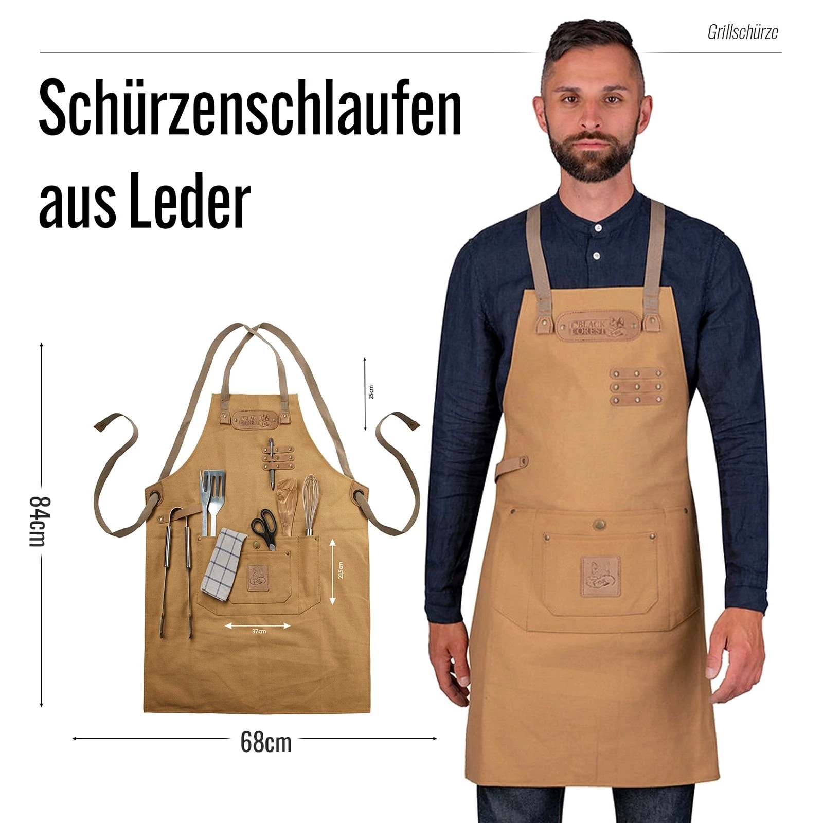 BLACK FOREST FOX Grillschürze Black Forest Fox Canvas Arbeitsschürze