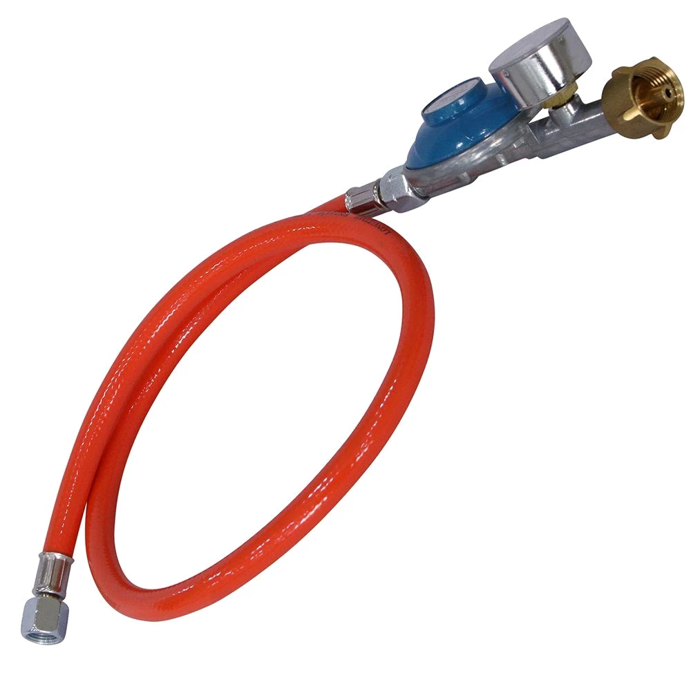 Melko Gasgrill Gas Schlauch Manometer Druckminderer Gasregler Propan Butan Gusseisen, Stück