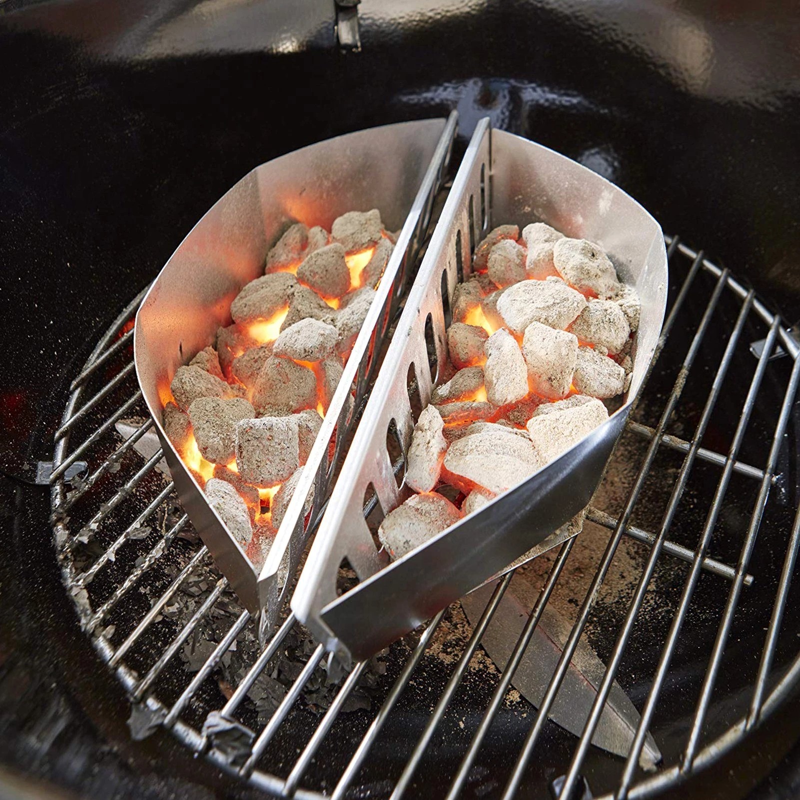 Rutaqian Kohlekorb Holzkohlengrills,Kohlekörbe für gleichmäßige Hitze im Kugelgrill