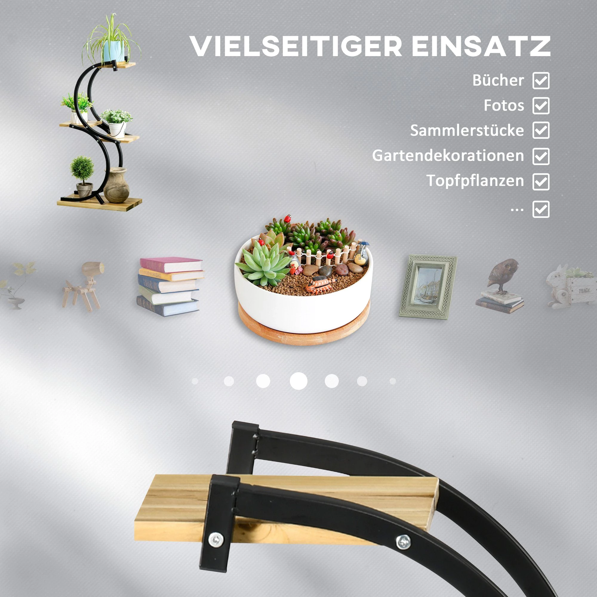 Outsunny Pflanzentreppe Pflanzenständer mit 4 Regalen (Set, 1 St., Blumenständer), mit 3 Ebenen Outsunny Pflanzentreppe Pflanzenständer mit 4 Regalen (Set, 1 St., Blumenständer), mit 3 Ebenen