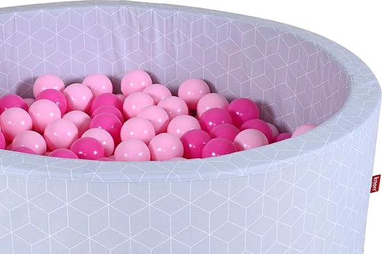 Knorrtoys® Bällebad Soft, Cube Grey, mit 300 Bällen soft pink; Made in Europe